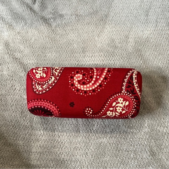 Vera Bradley hard sided sunglasses case red paisley - Picture 4 of 6